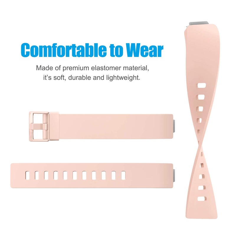 Meliya Pack 3 Silicone Bands for Fitbit Inspire HR & Fitbit Inspire 2 &Fitbit Inspire & Ace 2 Replacement Wristbands for Women Men Small Large (White+Pink+Gray, Small: for 5.5"-7.9" wrists) - Image 4